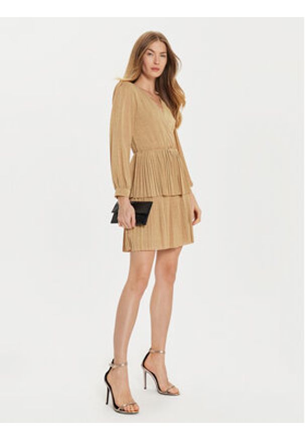 Artigli Sukienka koktajlowa ACAB000583 Złoty Regular Fit. Kolor: złoty. Materiał: syntetyk, wiskoza. Styl: wizytowy