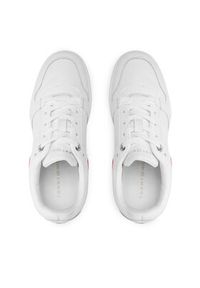 TOMMY HILFIGER - Tommy Hilfiger Sneakersy Low Cut Basket Sneaker FW0FW06524 Biały. Kolor: biały. Materiał: skóra #7