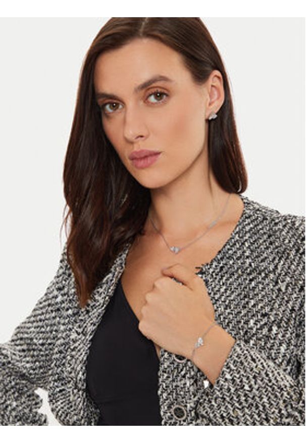 Guess Naszyjnik JUBN04 413JW Srebrny. Materiał: srebrne, metalowe. Kolor: srebrny