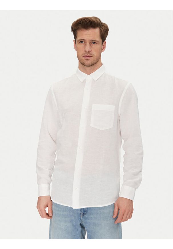 Calvin Klein Koszula K10K114488 Biały Regular Fit. Kolor: biały. Materiał: bawełna