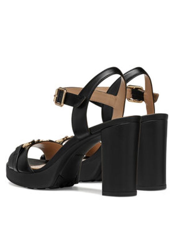 Geox Sandały D Walk Pleasure 85S D55B6A 000TU C9999 Czarny. Kolor: czarny. Materiał: skóra