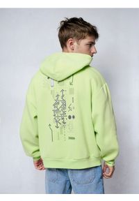 Sinsay - Bluza hoodie z nadrukiem - zielony. Kolor: zielony. Wzór: nadruk