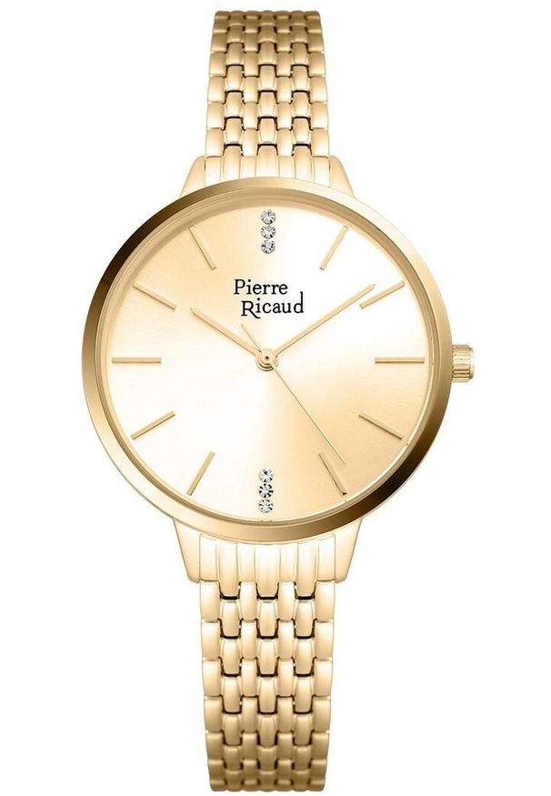 Zegarek damski Pierre Ricaud P21065.1111Q CYRKONIE złoty. Kolor: złoty