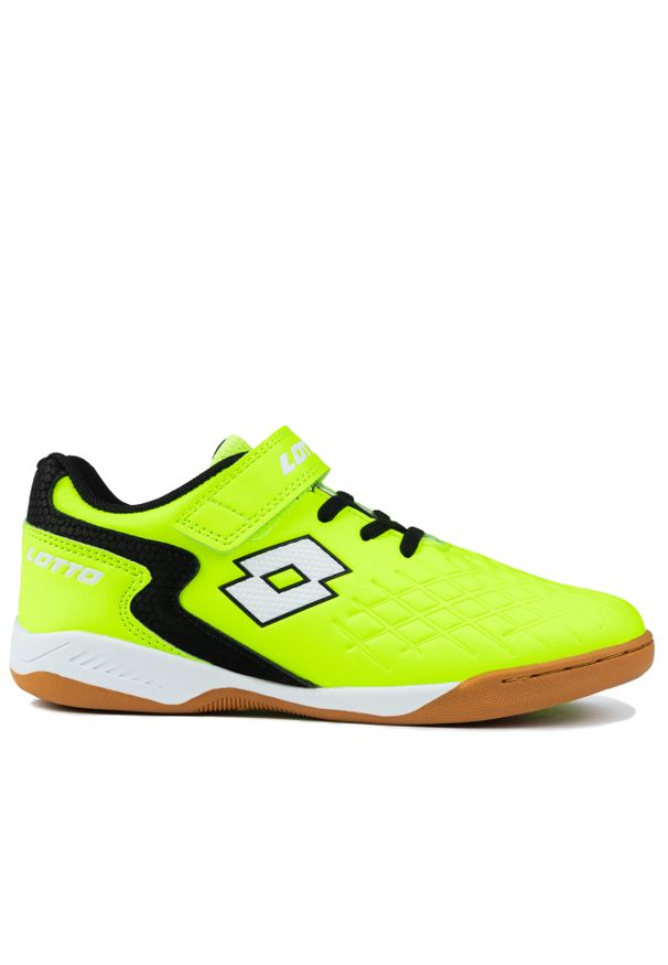 LOTTO - Buty młodzieżowe do piłki nożnej Lotto DASHER. Kolor: biały, wielokolorowy, żółty. Sport: piłka nożna