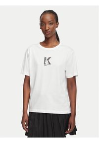 Karl Lagerfeld Jeans T-Shirt B3W17018 Biały Regular Fit. Kolor: biały. Materiał: bawełna #1