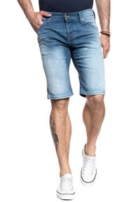 Mustang - SPODENKI MĘSKIE MUSTANG 5 Pocket Short DENIM BLUE 1007108 5000 783. Materiał: denim