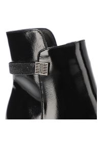 Czarne Botki S.Barski Eleganckie Obuwie Damskie. Okazja: na co dzień. Kolor: czarny. Materiał: skóra ekologiczna. Obcas: na obcasie. Styl: elegancki. Wysokość obcasa: średni #4