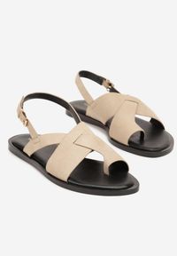 Born2be - Ciemnobeżowe Sandały Vices w Stylu Japonek Melavella. Okazja: na co dzień. Zapięcie: sprzączka. Kolor: beżowy. Sezon: lato. Styl: casual #3