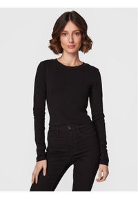 Gina Tricot Bluzka Matilda 17618 Czarny Slim Fit. Kolor: czarny. Materiał: bawełna