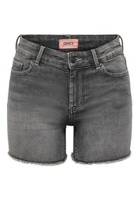 only - ONLY Szorty jeansowe 15196303 Szary Regular Fit. Kolor: szary. Materiał: bawełna #6