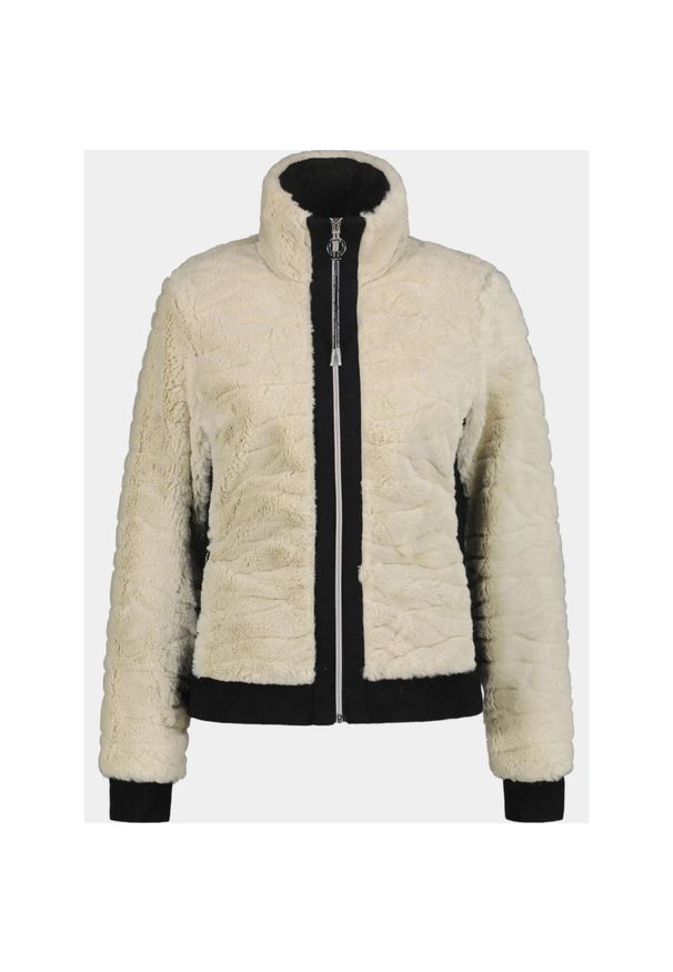 LUHTA - Sweter damski Luhta Isolahti. Kolor: beżowy. Materiał: polar, futro. Sezon: zima. Sport: turystyka piesza