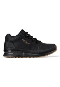 Skórzane buty męskie sneakersy czarne Cruiser Bustagrip. Kolor: czarny. Materiał: skóra