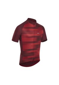 TRIBAN - Koszulka rowerowa Triban RC100 VIB. Kolor: czerwony. Materiał: materiał, poliester, elastan #1