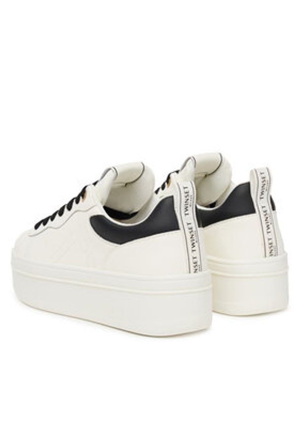 TwinSet - TWINSET Sneakersy 252TCP024 Biały. Kolor: biały. Materiał: skóra