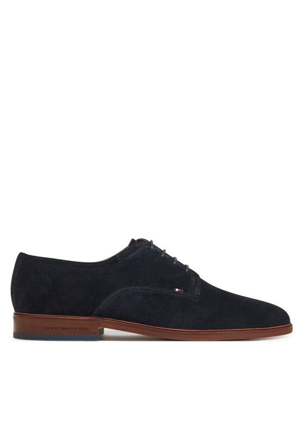 TOMMY HILFIGER - Tommy Hilfiger Półbuty Hilfiger Thunit Suede Shoe FM0FM05377 Granatowy. Kolor: niebieski. Materiał: zamsz, skóra