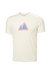 Koszulka Helly Hansen Massif Graphic. Kolor: beżowy, wielokolorowy, biały #1
