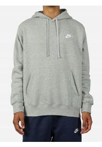 Nike - Bluza na co dzień męska NIKE SPORTSWEAR CLUB z kapturem. Typ kołnierza: kaptur. Kolor: szary