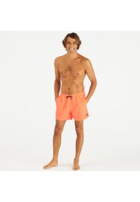 OLAIAN - Spodenki surfingowe krótkie męskie Olaian 100 15" Hendaia Pockets. Kolor: pomarańczowy, różowy, wielokolorowy. Materiał: materiał, poliester. Długość: krótkie. Styl: sportowy