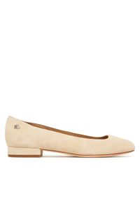 Lauren Ralph Lauren - LAUREN RALPH LAUREN Baleriny Emellie 802974358001 Beżowy. Kolor: beżowy. Materiał: zamsz, skóra