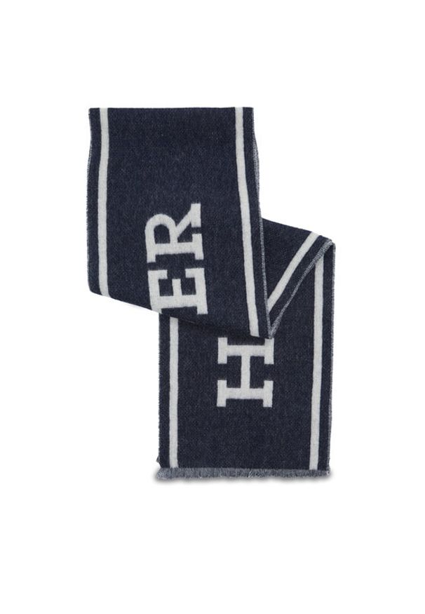 TOMMY HILFIGER - Tommy Hilfiger Szalik Monotype Scarf AM0AM11738 Granatowy. Kolor: niebieski. Materiał: wełna