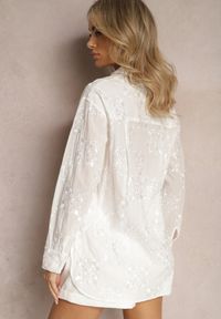 Renee - Biała Koszula z Bawełny Ozdobiona Haftem Zivan. Kolor: biały. Materiał: bawełna. Wzór: aplikacja, haft #4