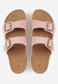 Renee - Różowe Zamszowe Klapki Klasyczne z Regulowanymi Paskami ze Sprzączkami Shirinixis. Okazja: na co dzień. Kolor: różowy. Materiał: zamsz. Wzór: paski. Sezon: lato. Styl: klasyczny #3