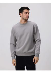 Reserved - Bluza regular z bawełną - jasnoszary. Kolor: szary. Materiał: bawełna