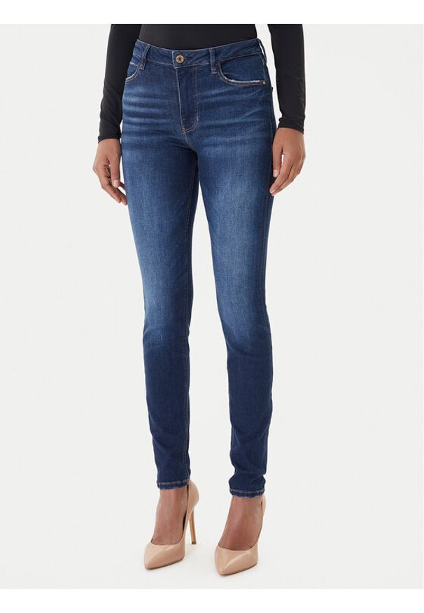 Guess Jeansy W2YA46 D4Q03 Granatowy Skinny Fit. Kolor: niebieski