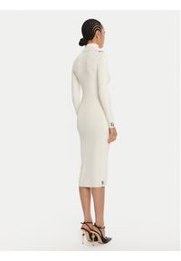 Elisabetta Franchi Sukienka dzianinowa AM-03S-56E2-V390 Écru Slim Fit. Materiał: wiskoza #3
