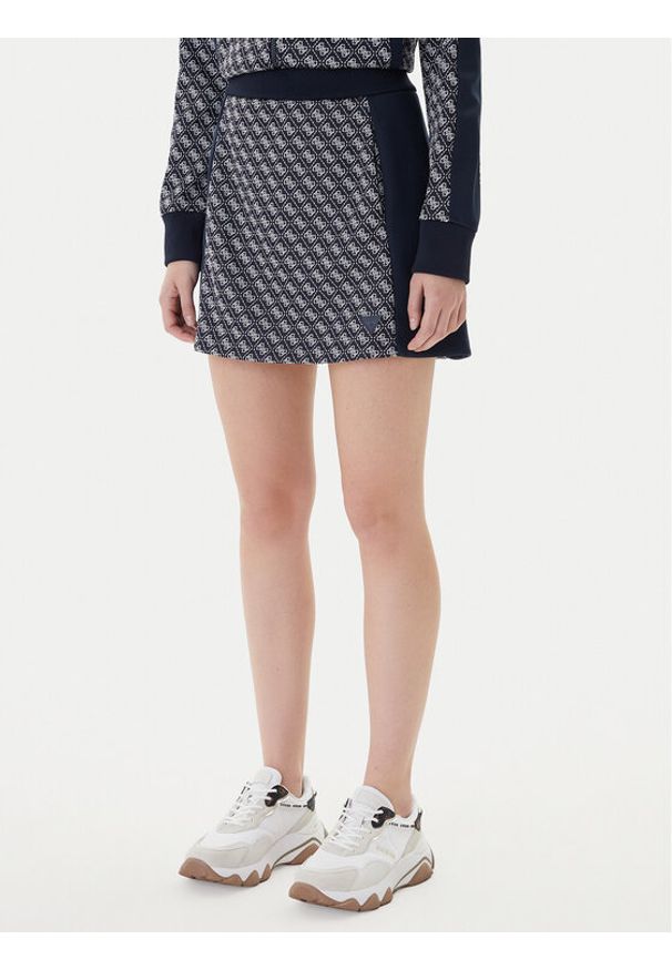 Guess Spódnica mini V6RD04 K2042 Granatowy Regular Fit. Kolor: niebieski. Materiał: syntetyk