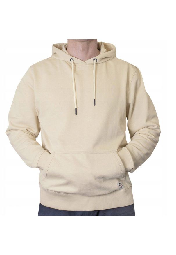 Wygodna Bluza z Kapturem (Kangurka) - Pako Jeans - Jasny Beż. Typ kołnierza: kaptur. Kolor: wielokolorowy, beżowy, brązowy. Materiał: bawełna, poliester