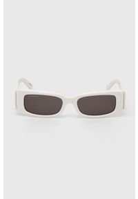 Balenciaga okulary przeciwsłoneczne damskie kolor biały. Kształt: prostokątne. Kolor: biały #3