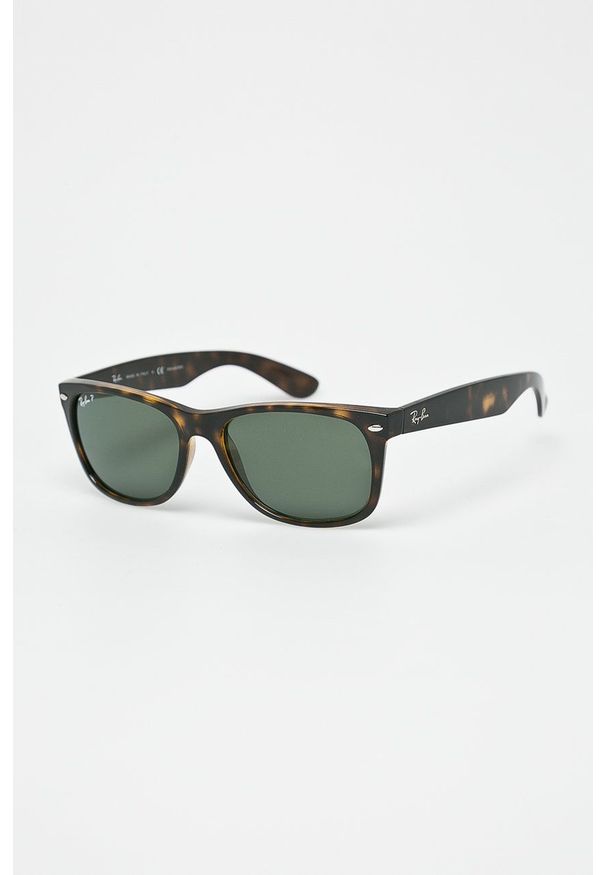 Ray-Ban - Okulary New Wayfarer. Kształt: prostokątne. Kolor: brązowy