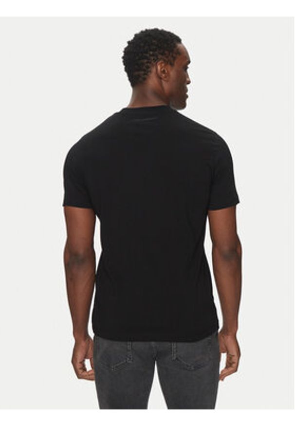 Karl Lagerfeld - KARL LAGERFELD T-Shirt 755710 500224 Czarny Regular Fit. Typ kołnierza: dekolt w karo. Kolor: czarny. Materiał: bawełna