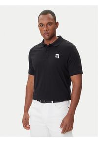 Karl Lagerfeld - KARL LAGERFELD Polo 745710 500224 Czarny Regular Fit. Typ kołnierza: polo. Kolor: czarny. Materiał: bawełna #1