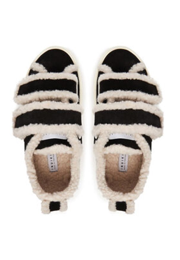 Inuikii Sneakersy Shearling Low Velcro 1001.001.0231 Czarny. Kolor: czarny. Materiał: zamsz, skóra