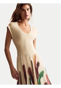 Desigual Sukienka codzienna Brushes Lacroix 26SWVK39 Beżowy Regular Fit. Okazja: na co dzień. Kolor: beżowy. Materiał: syntetyk. Typ sukienki: proste. Styl: casual #4
