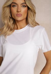 Renee - Biała Koszulka z Bawełny o Fasonie T-shirt Lormarka. Okazja: na co dzień. Kolor: biały. Materiał: bawełna. Styl: casual, klasyczny