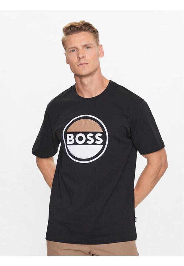 BOSS - Boss T-Shirt 50496223 Czarny Regular Fit. Kolor: czarny. Materiał: bawełna