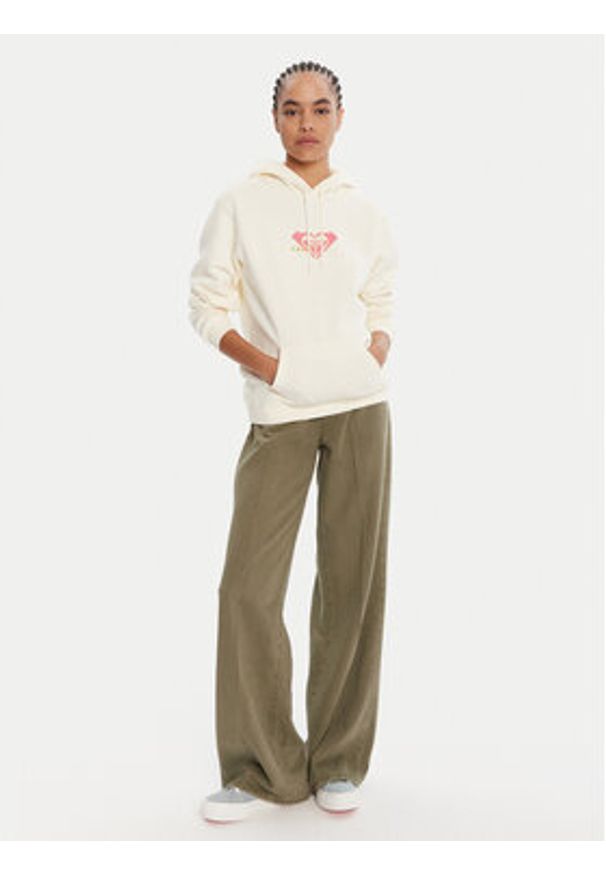 Roxy Bluza Surf Stoked Crew Brushed Vint ERJFT05018 Écru Regular Fit. Materiał: bawełna