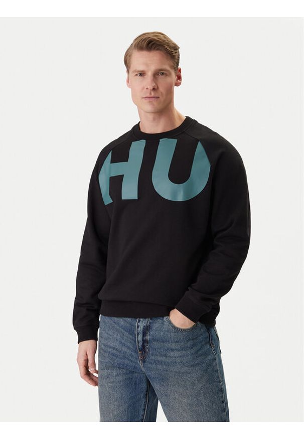 Hugo - HUGO Bluza Nalfcrew 50552496 Czarny Loose Fit. Kolor: czarny. Materiał: bawełna