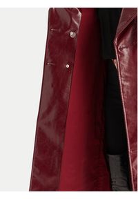 Babylon Płaszcz przejściowy S00772 Bordowy Regular Fit. Kolor: czerwony. Materiał: skóra #7
