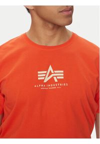 Alpha Industries T-Shirt Basic 118533 Pomarańczowy Regular Fit. Kolor: pomarańczowy. Materiał: bawełna #3