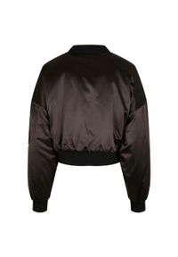 Urban Classics - Kurtka Bomberka Damska Satyna Oversized. Kolor: czarny. Materiał: satyna. Sport: turystyka piesza