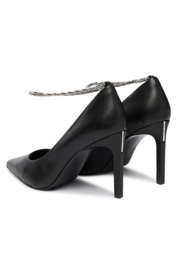 Calvin Klein Szpilki Ess Stiletto Hdw Chain Lth 90 HW0HW02718 Czarny. Kolor: czarny. Materiał: skóra. Obcas: na szpilce