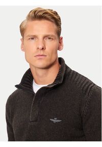 Aeronautica Militare Sweter 242MA1528L545 Szary Regular Fit. Kolor: szary. Materiał: syntetyk #3