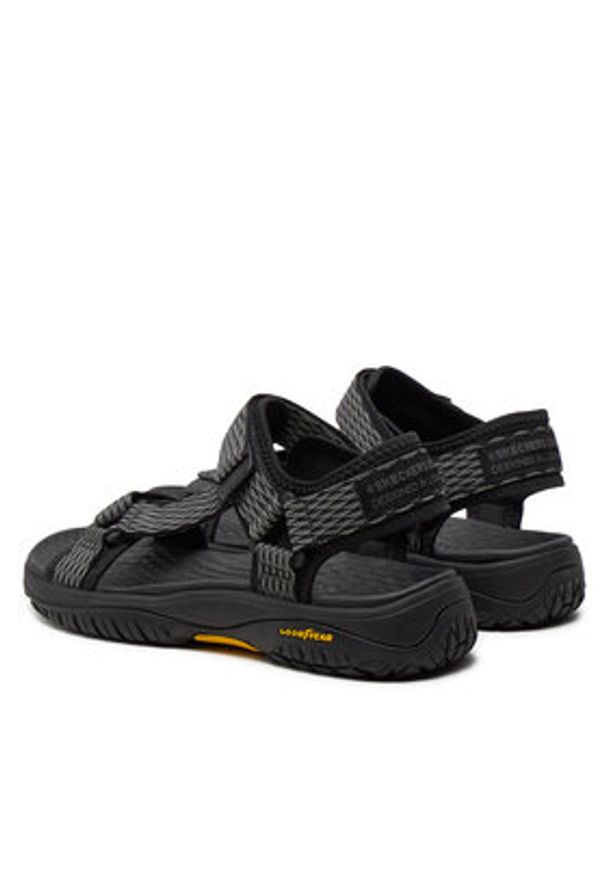 skechers - Skechers Sandały Lomell-Rip Tide 204351/BKGY Czarny. Kolor: czarny. Materiał: materiał