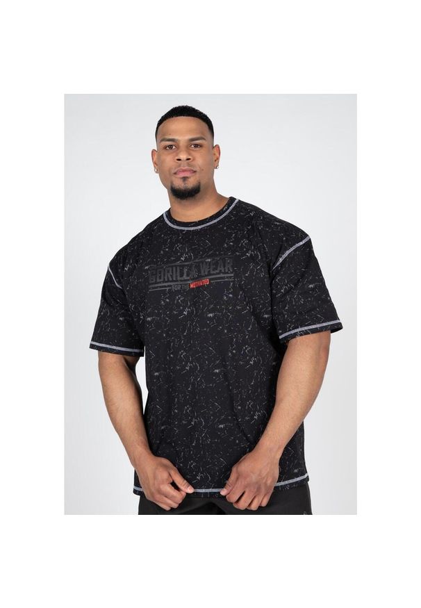 GORILLA WEAR - Saginaw Duże rozmiary Koszulka - Washed Czarny. Kolor: czarny. Sport: fitness