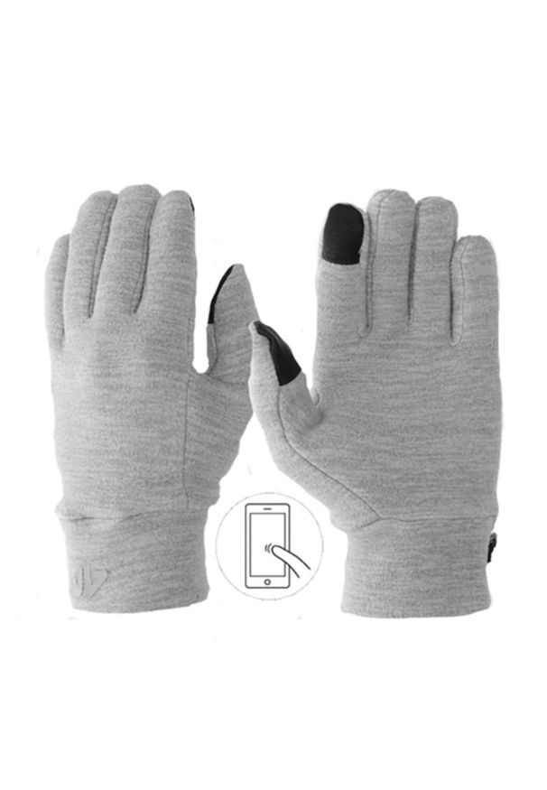 4f - Dziecięce rękawice 4F. Kolor: szary. Sezon: zima