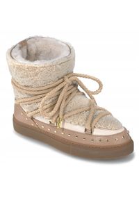Inuikii - INUIKII CURLY ROCK Śniegowce damskie. Okazja: na co dzień, na spacer, do pracy. Kolor: beżowy. Styl: rockowy #2